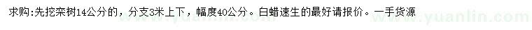 求購(gòu)14公分欒樹、速生白蠟