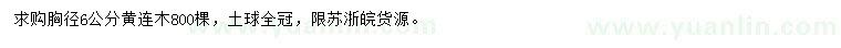 求購胸徑6公分黃連木
