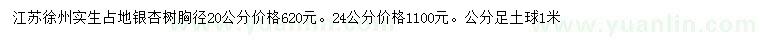 求購(gòu)胸徑20、24公分銀杏