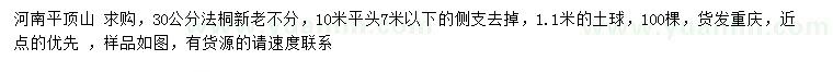 求購30公分法桐