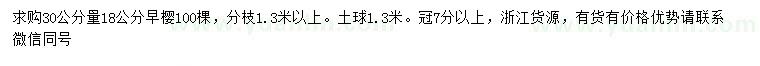 求購30公分量18公分早櫻