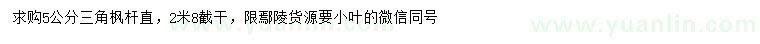 求購5公分三角楓