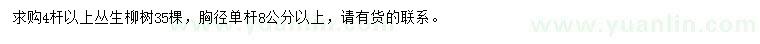 求購(gòu)4桿以上叢生柳樹