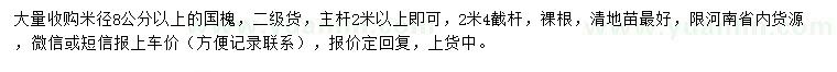 求購(gòu)米徑8公分以上國(guó)槐