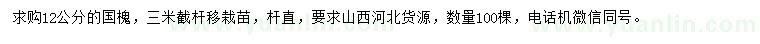 求購12公分國槐