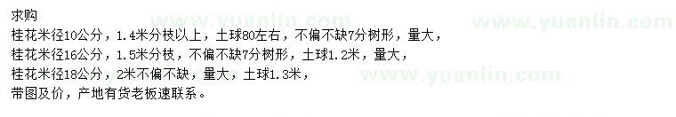 求購米徑10、16、18公分桂花