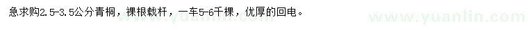 求購2.5-3.5公分青桐