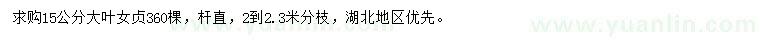求購(gòu)15公分大葉女貞