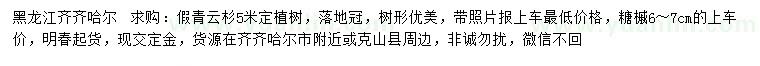 求購(gòu)5米假青云杉、6-7公分糖槭