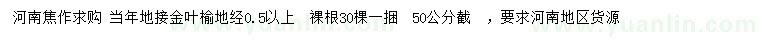 求購(gòu)地徑0.5公分以上金葉榆