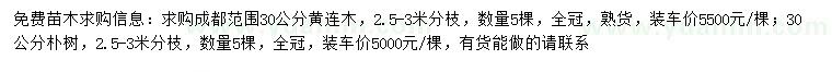 求購30公分黃連木，樸樹