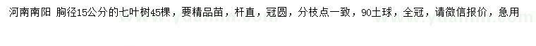 求購胸徑15公分七葉樹