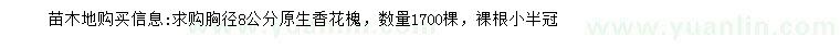 求購(gòu)胸徑8公分原生香花槐