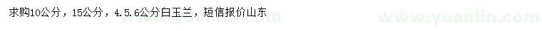 求購4、5、6、10、15公分白玉蘭