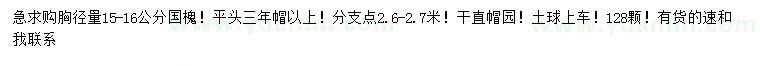 求購胸徑15-16公分國槐