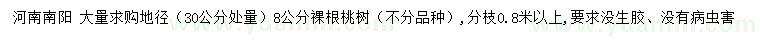 求購30公分處量地徑8公分桃樹