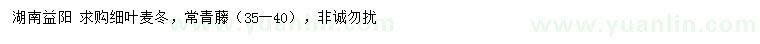 求購細(xì)葉麥冬、35-40公分常青藤
