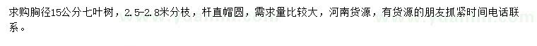 求購(gòu)胸徑15公分七葉樹(shù)