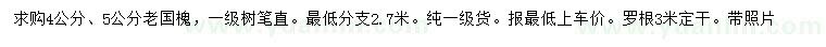 求購4、5公分老國槐