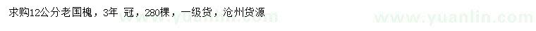 求購12公分老國槐