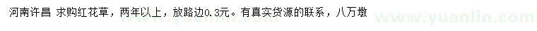 求購兩年以上紅花草