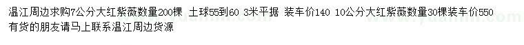 求購(gòu)7、10公分大紅紫薇