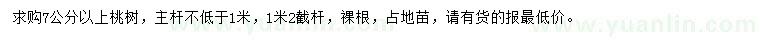 求購7公分以上桃樹
