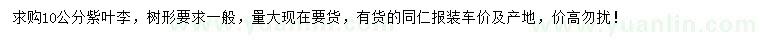 求購10公分紫葉李