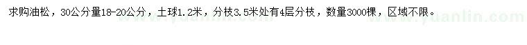 求購30公分量18-20公分油松