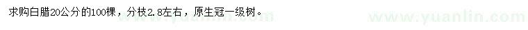 求購20公分白臘