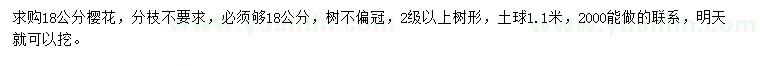 求購18公分櫻花