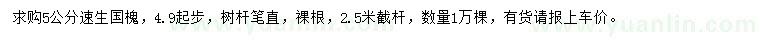 求購(gòu)5公分速生國(guó)槐