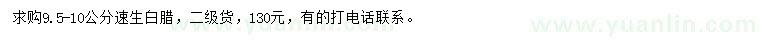 求購9.5-10公分速生白臘