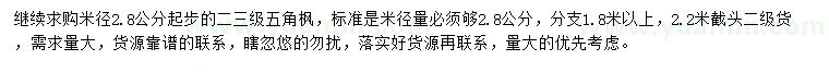 求購米徑2.8公分起步五角楓