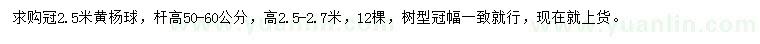 求購冠2.5米黃楊球