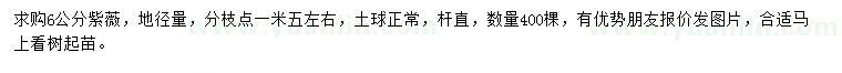 求購(gòu)地徑量6公分紫薇