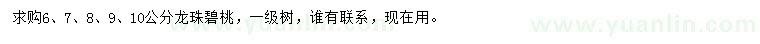 求購6、7、8、9、10公分龍珠碧桃