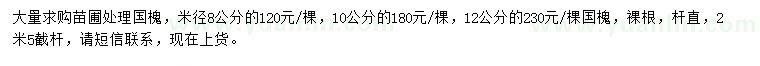 求購米徑8、10、12公分國槐