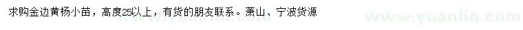 求購(gòu)高25公分以上金邊黃楊