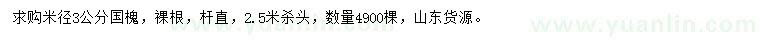求購米徑3公分國槐