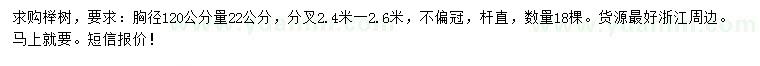求購120量22公分櫸樹
