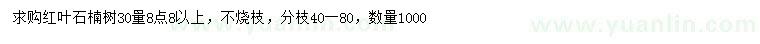 求購30量8.8公分以上紅葉石楠