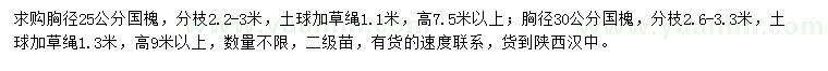 求購胸徑25、30公分國槐