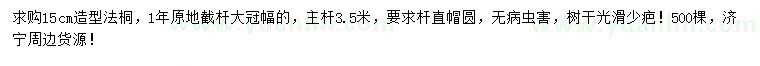 求購15公分造型法桐