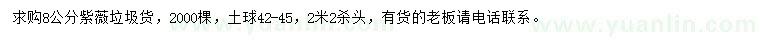 求購8公分紫薇