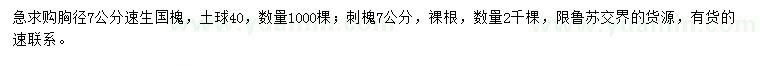 求購(gòu)胸徑7公分速生國(guó)槐、刺槐