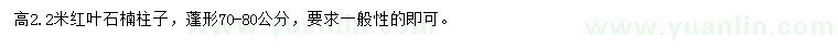 求購高2.2米紅葉石楠柱
