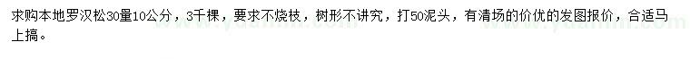 求購30量10公分羅漢松