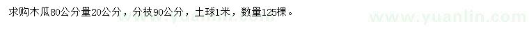 求購80量20公分木瓜
