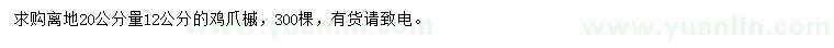 求購離地20公分量12公分雞爪槭